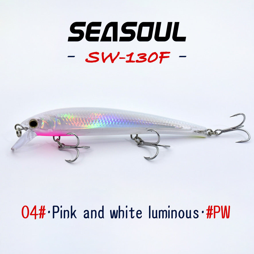 SEASOUL Series Three Hook Minnow SW-130F Sea Fishing Luya Floating Water Bait