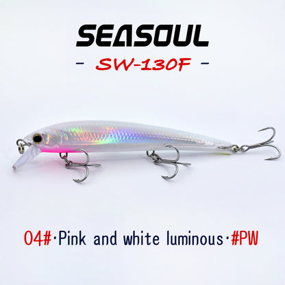 SEASOUL Series Three Hook Minnow SW-130F Sea Fishing Luya Floating Water Bait