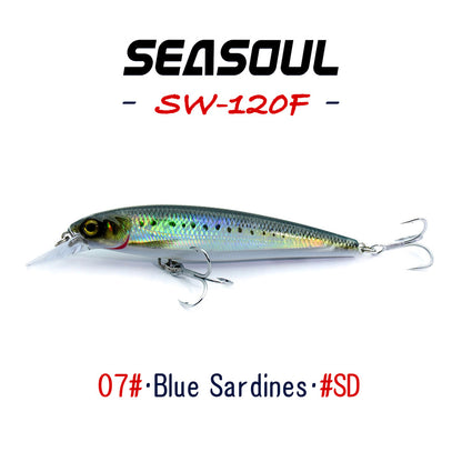 SEASOUL Series Pumping Minnow SW-120F Sea Fishing Luya Bait, Sea Perch Black Bream