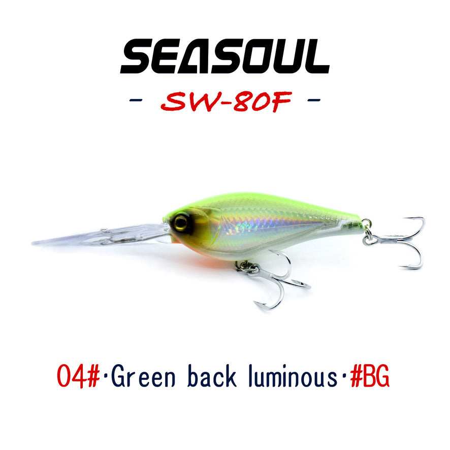 SEASOUL Series Crank bait SW-80F Sea Fishing Luya Diving Deep Lure, Stone Spotted Black Bream