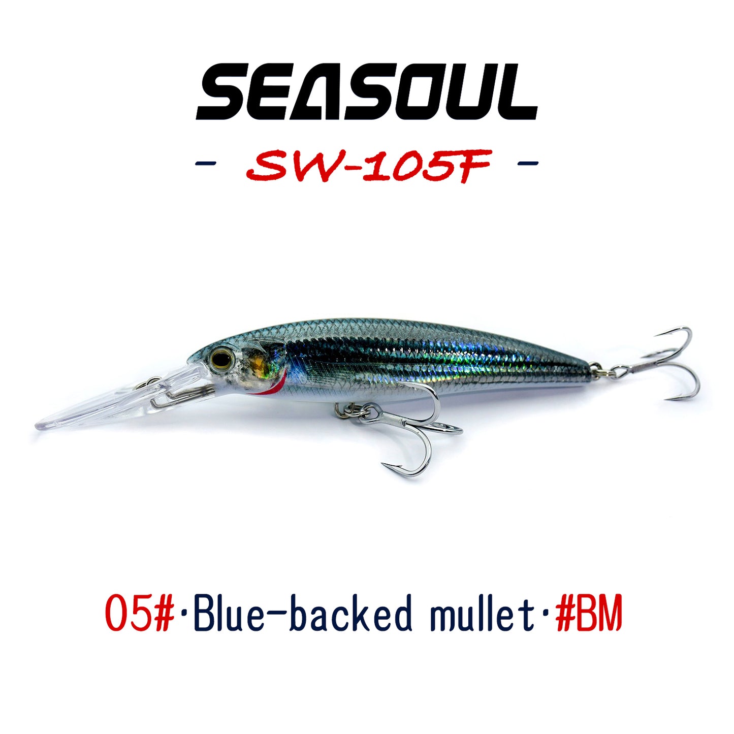 SEASOUL series long tongue plate Minnow SW-105F sea fishing Luya deep diving floating bait