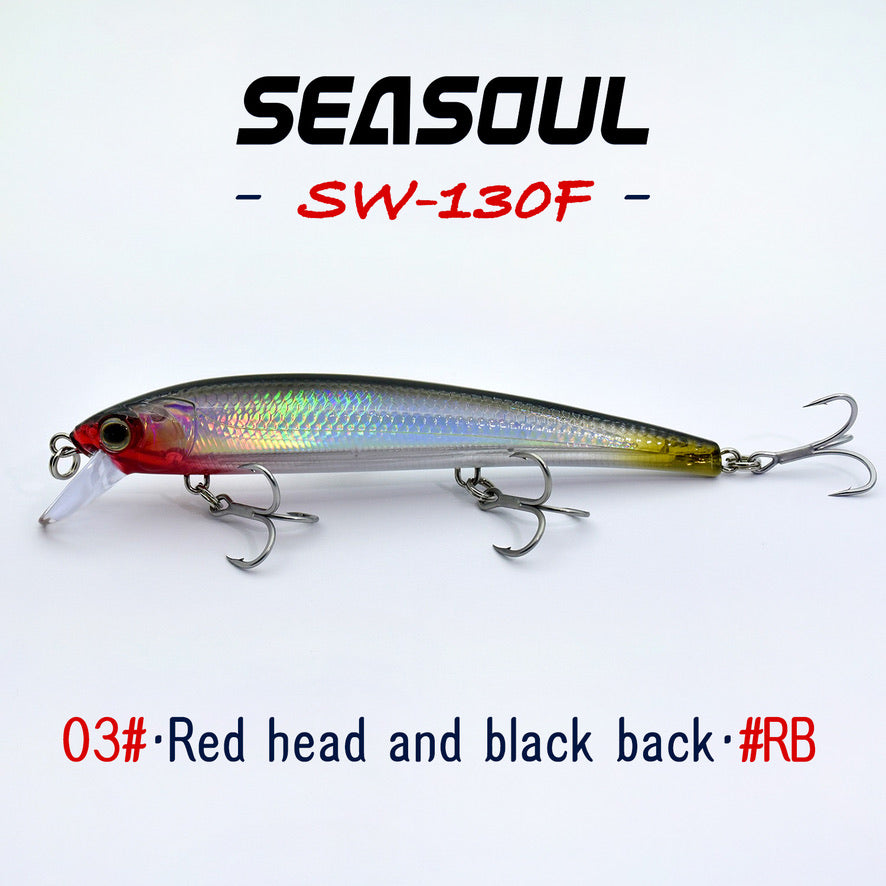 SEASOUL Series Three Hook Minnow SW-130F Sea Fishing Luya Floating Water Bait