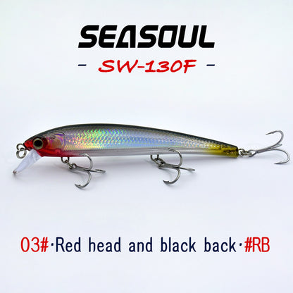 SEASOUL Series Three Hook Minnow SW-130F Sea Fishing Luya Floating Water Bait