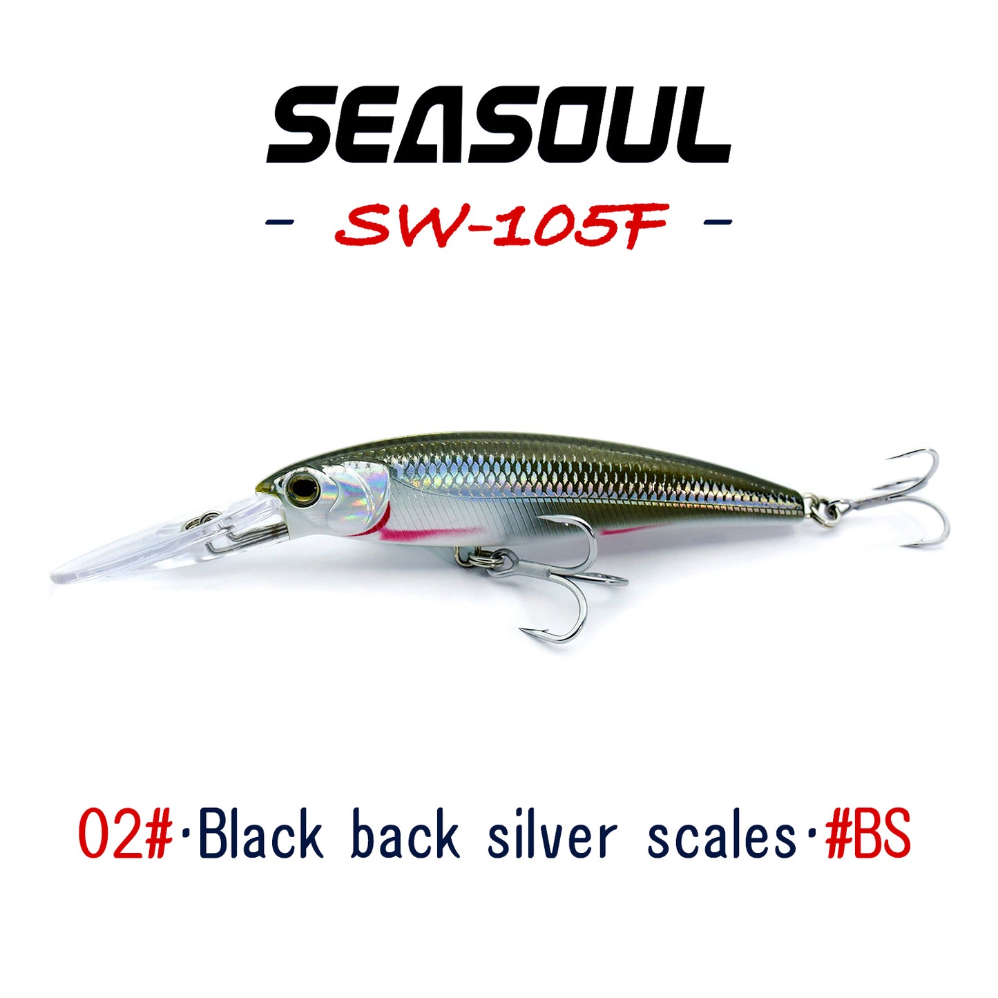 SEASOUL series long tongue plate Minnow SW-105F sea fishing Luya deep diving floating bait