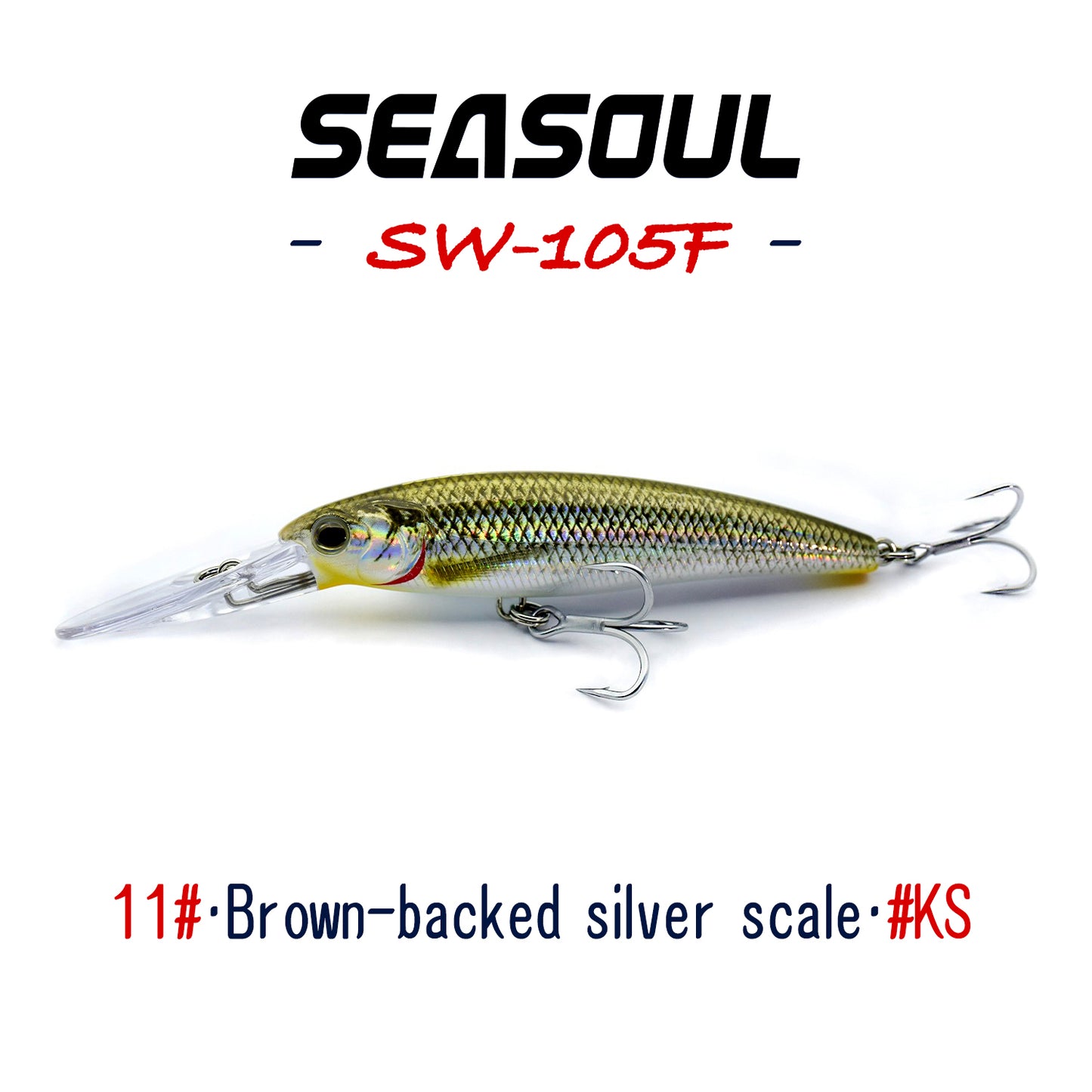 SEASOUL series long tongue plate Minnow SW-105F sea fishing Luya deep diving floating bait