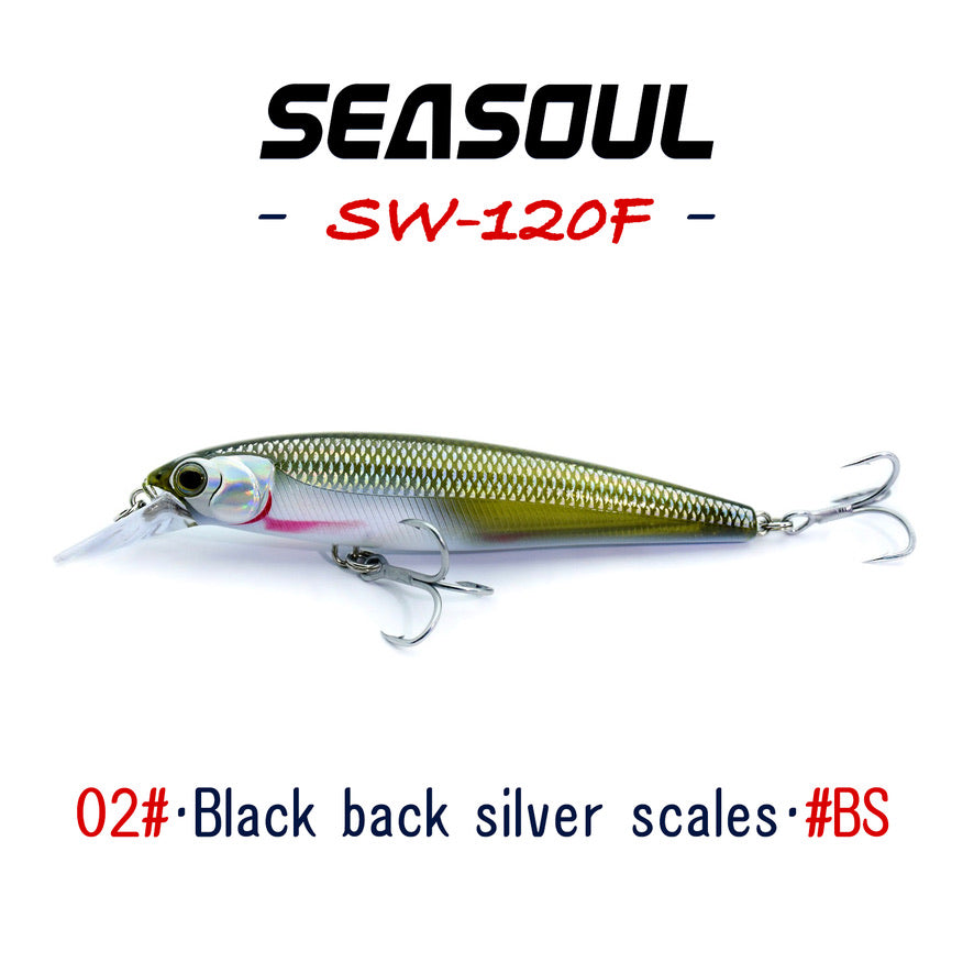 SEASOUL Series Pumping Minnow SW-120F Sea Fishing Luya Bait, Sea Perch Black Bream