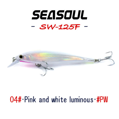 SEASOUL Series Speed Swing Minnow SW-125F Sea Fishing Luya Floating Water Bait, Black Bream