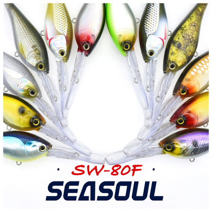 SEASOUL Series Crank bait SW-80F Sea Fishing Luya Diving Deep Lure, Stone Spotted Black Bream