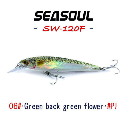 SEASOUL Series Pumping Minnow SW-120F Sea Fishing Luya Bait, Sea Perch Black Bream