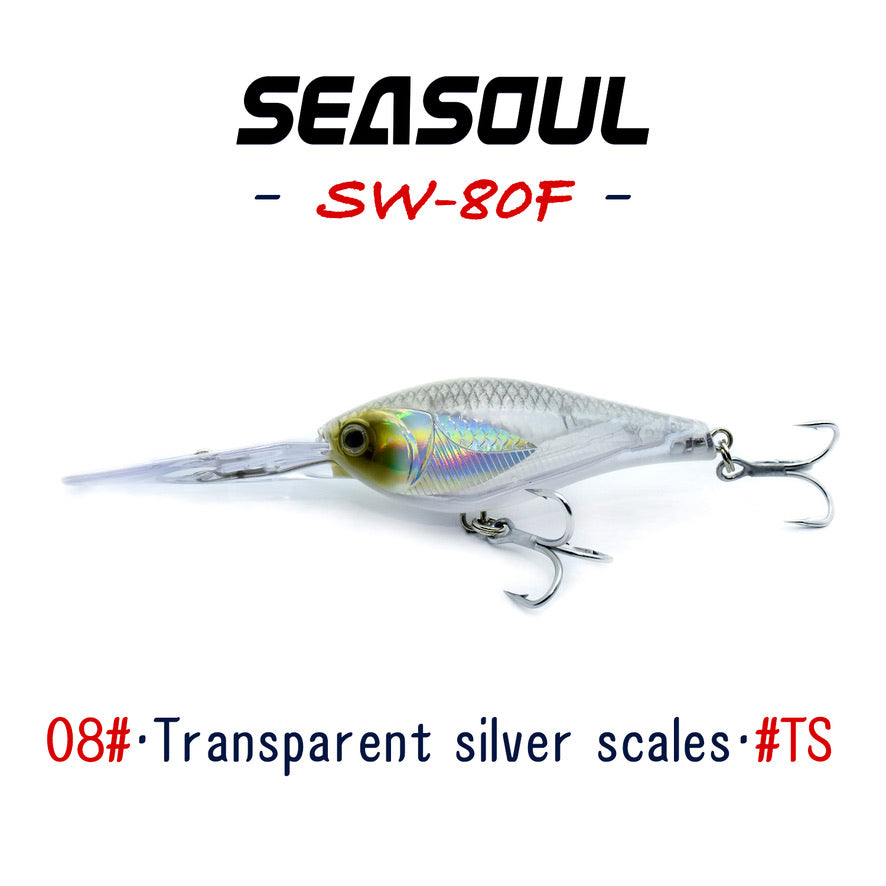 SEASOUL Series Crank bait SW-80F Sea Fishing Luya Diving Deep Lure, Stone Spotted Black Bream