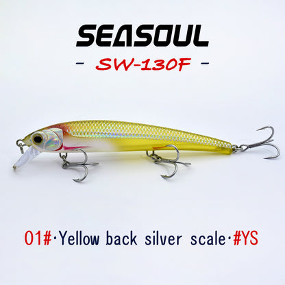 SEASOUL Series Three Hook Minnow SW-130F Sea Fishing Luya Floating Water Bait