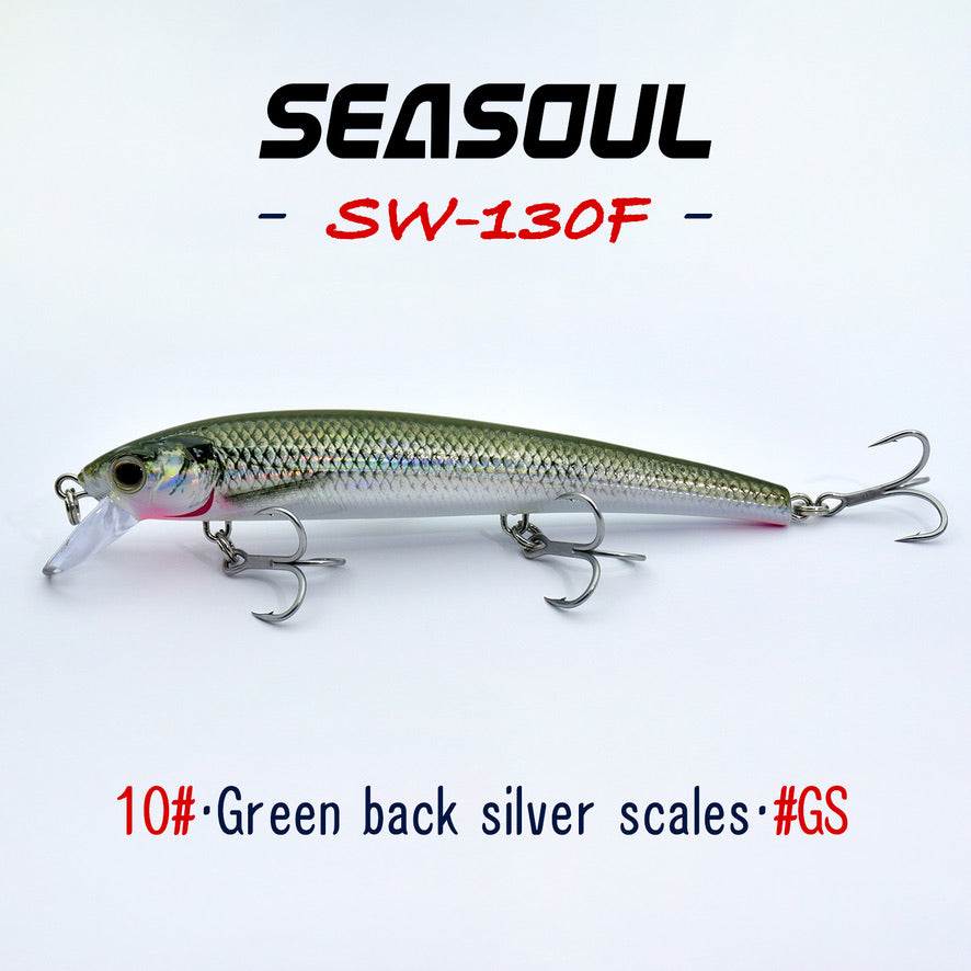 SEASOUL Series Three Hook Minnow SW-130F Sea Fishing Luya Floating Water Bait