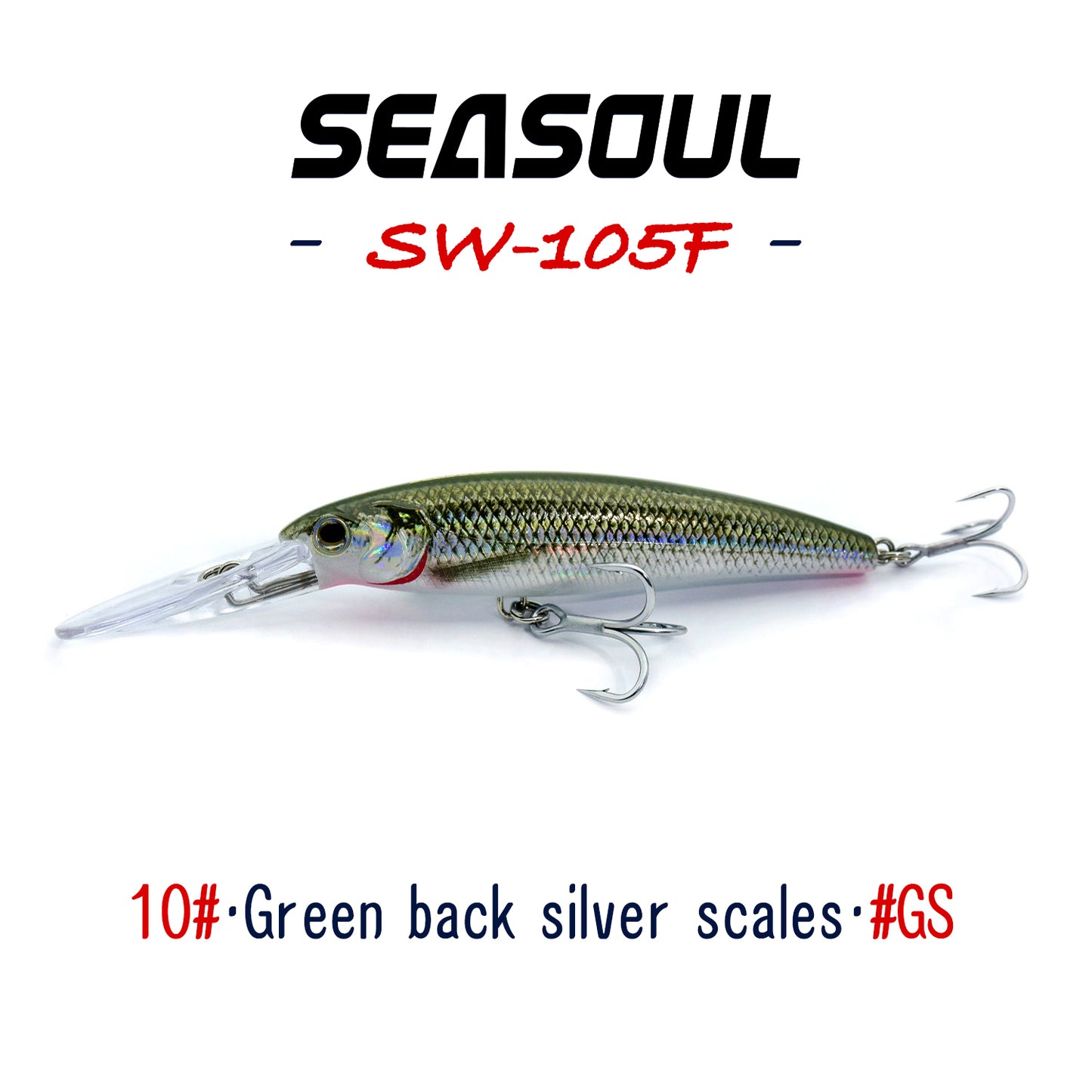 SEASOUL series long tongue plate Minnow SW-105F sea fishing Luya deep diving floating bait