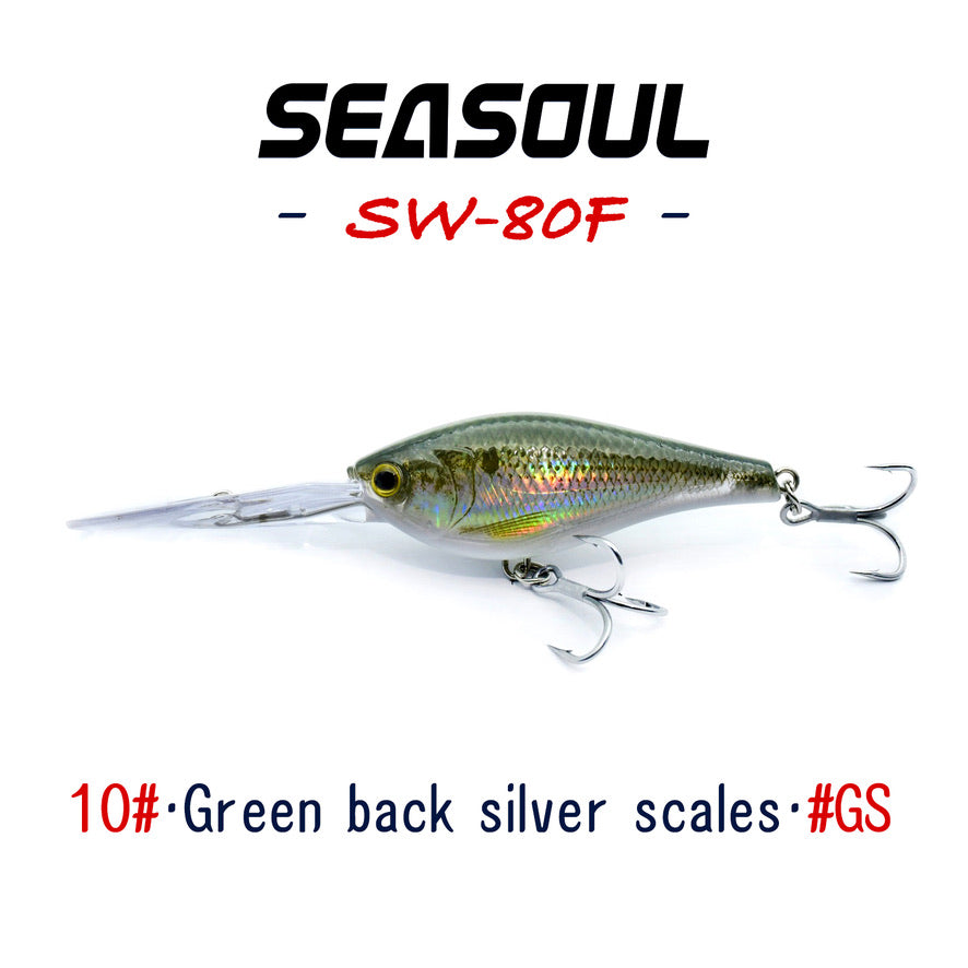 SEASOUL Series Crank bait SW-80F Sea Fishing Luya Diving Deep Lure, Stone Spotted Black Bream