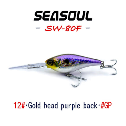 SEASOUL Series Crank bait SW-80F Sea Fishing Luya Diving Deep Lure, Stone Spotted Black Bream