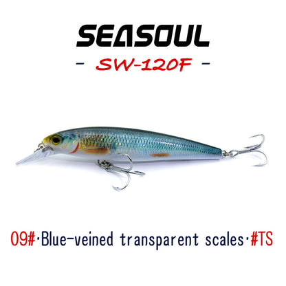 SEASOUL Series Pumping Minnow SW-120F Sea Fishing Luya Bait, Sea Perch Black Bream