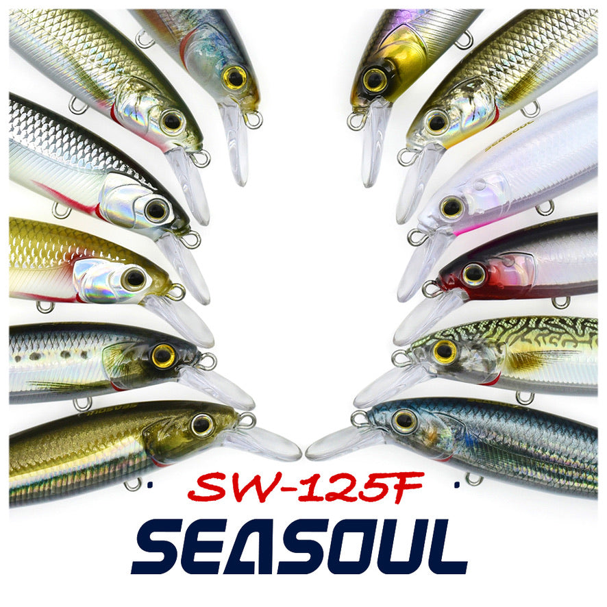 SEASOUL Series Speed Swing Minnow SW-125F Sea Fishing Luya Floating Water Bait, Black Bream