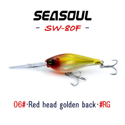 SEASOUL Series Crank bait SW-80F Sea Fishing Luya Diving Deep Lure, Stone Spotted Black Bream