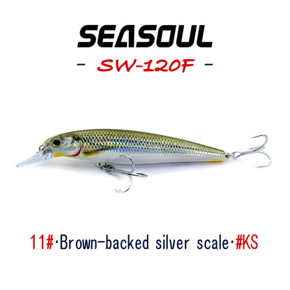 SEASOUL Series Pumping Minnow SW-120F Sea Fishing Luya Bait, Sea Perch Black Bream