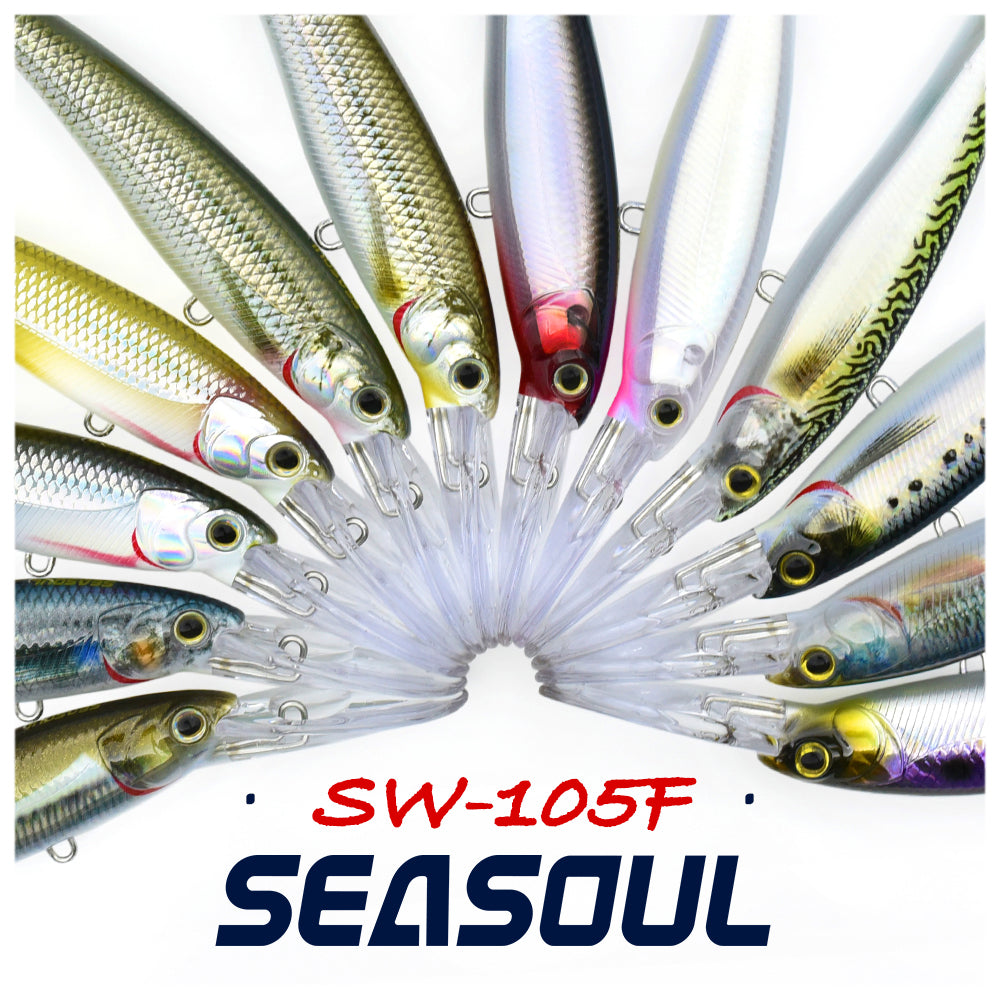 SEASOUL series long tongue plate Minnow SW-105F sea fishing Luya deep diving floating bait