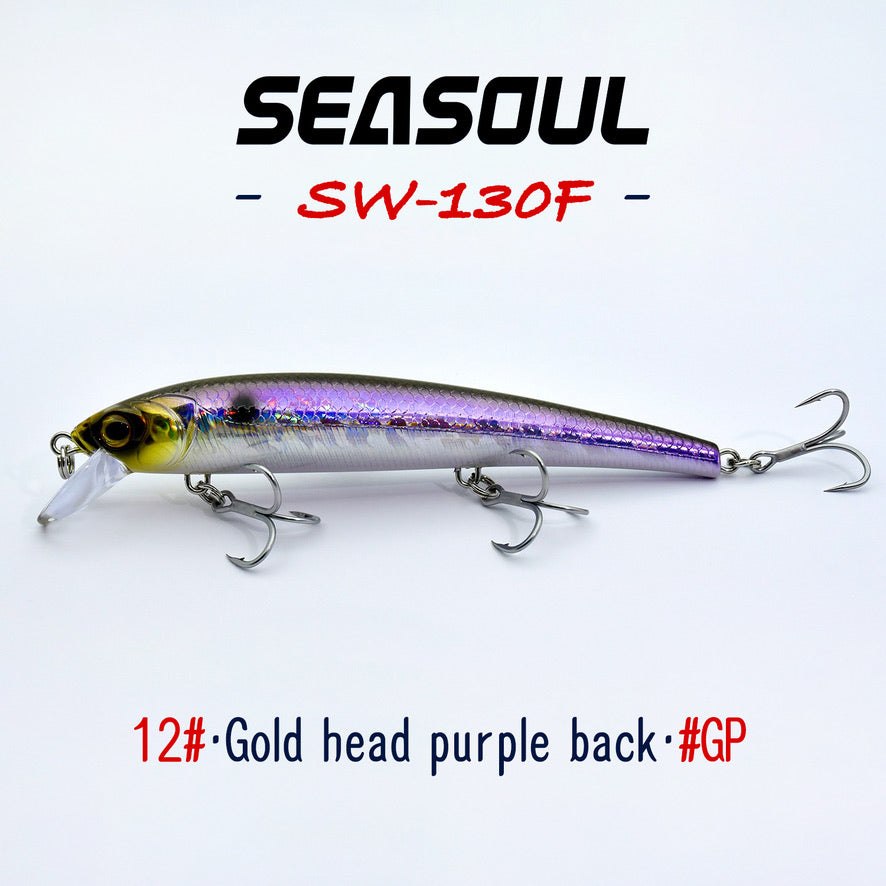 SEASOUL Series Three Hook Minnow SW-130F Sea Fishing Luya Floating Water Bait