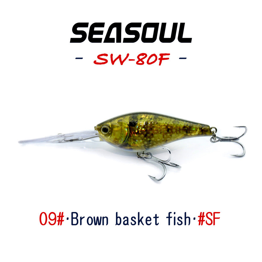 SEASOUL Series Crank bait SW-80F Sea Fishing Luya Diving Deep Lure, Stone Spotted Black Bream