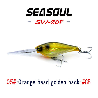 SEASOUL Series Crank bait SW-80F Sea Fishing Luya Diving Deep Lure, Stone Spotted Black Bream