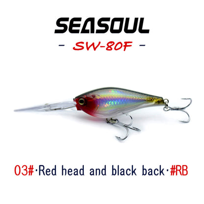 SEASOUL Series Crank bait SW-80F Sea Fishing Luya Diving Deep Lure, Stone Spotted Black Bream