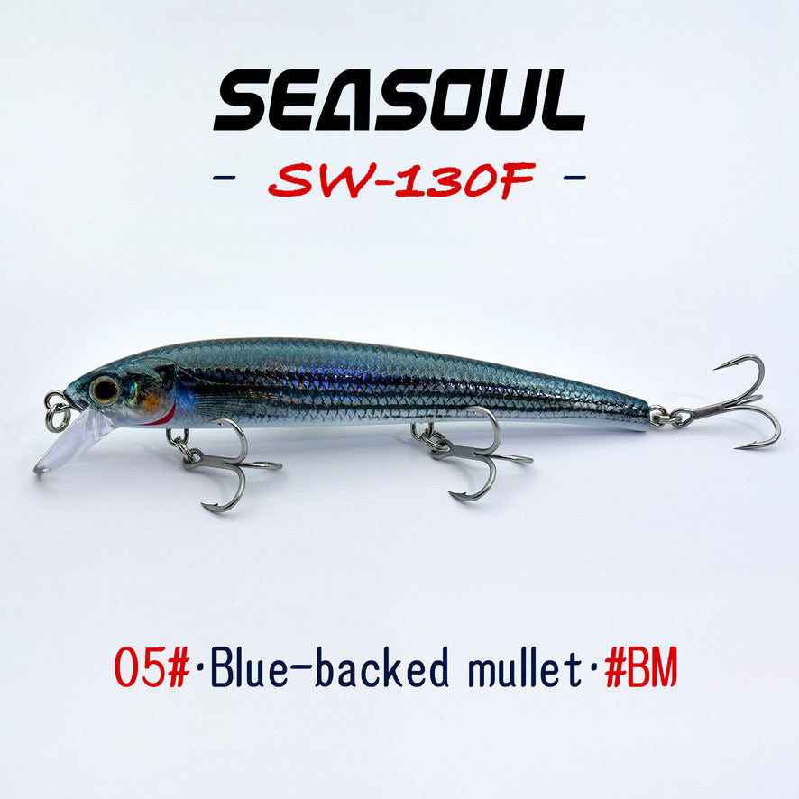 SEASOUL Series Three Hook Minnow SW-130F Sea Fishing Luya Floating Water Bait