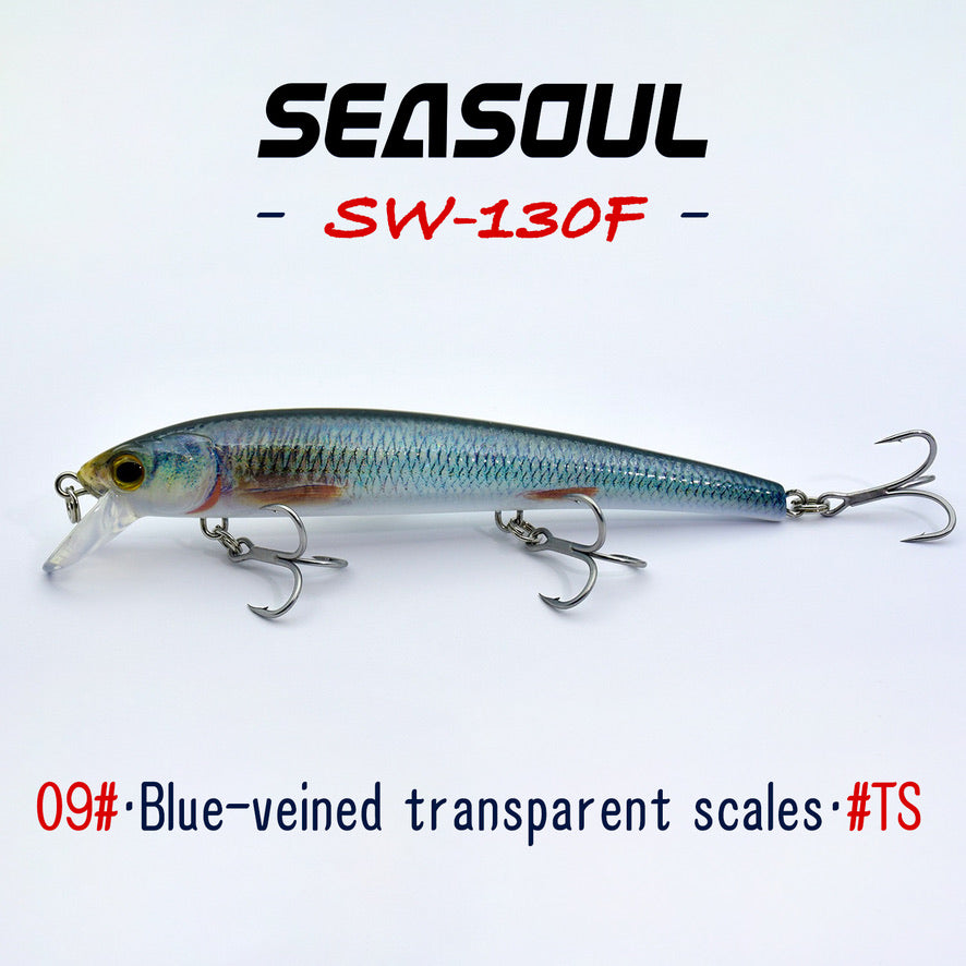 SEASOUL Series Three Hook Minnow SW-130F Sea Fishing Luya Floating Water Bait