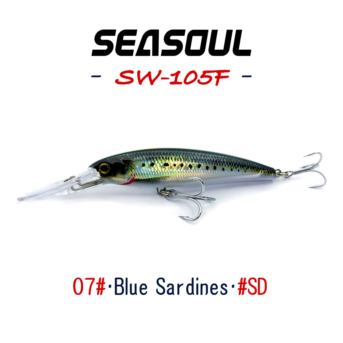 SEASOUL series long tongue plate Minnow SW-105F sea fishing Luya deep diving floating bait